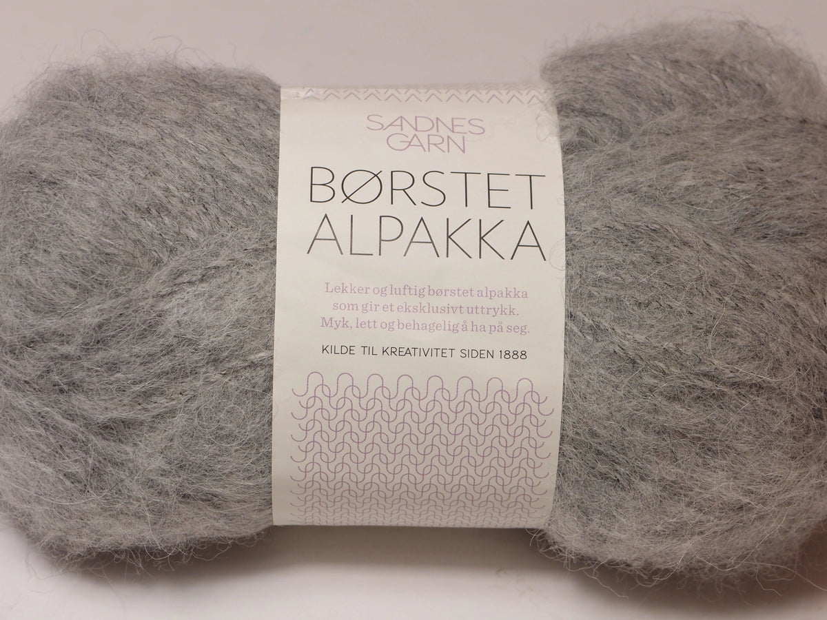 Sandnes Garn Borstet Alpakka, 1042 GRÅMELERT